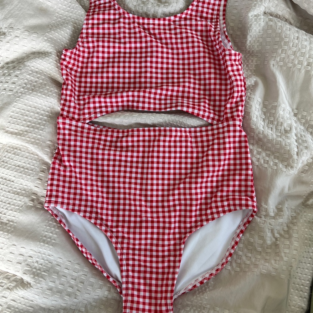 Cat & Jack Red Checkered Kids one piece